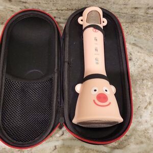 TOSING Pink Wireless Karaoke Microphone for Children w/ Case